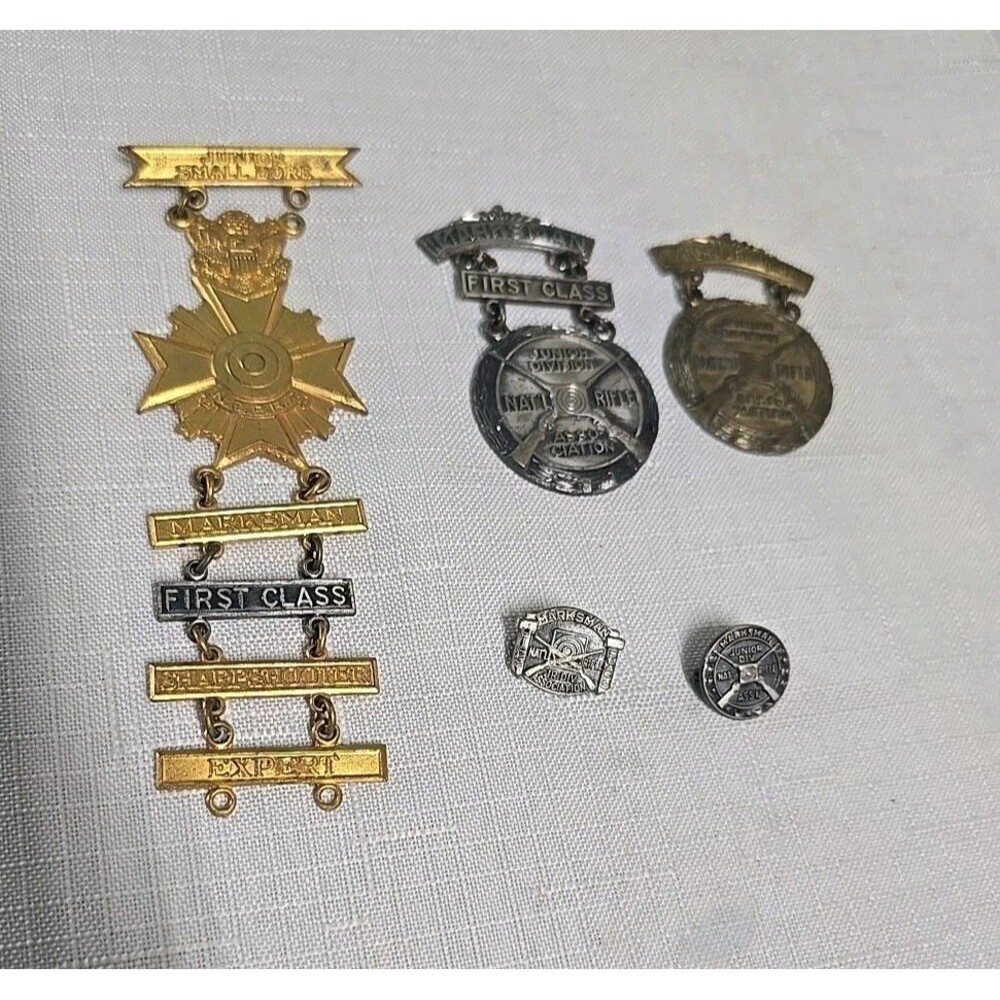 Vtg Lot Of NRA Junior Division Marksman Pins National Rifle Association **READ**